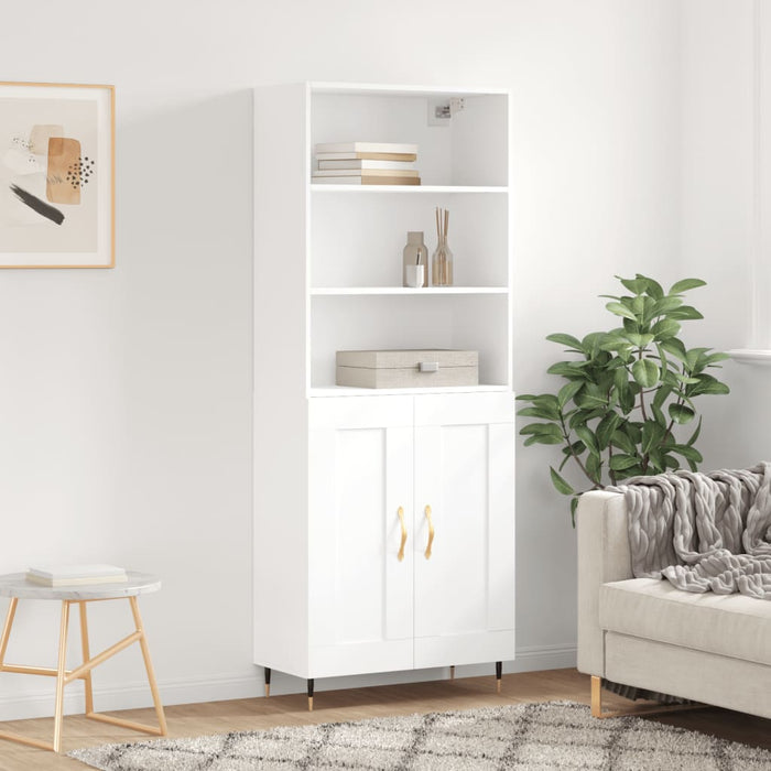 Dulap înalt, alb, 69,5x34x180 cm, lemn compozit WALTI
