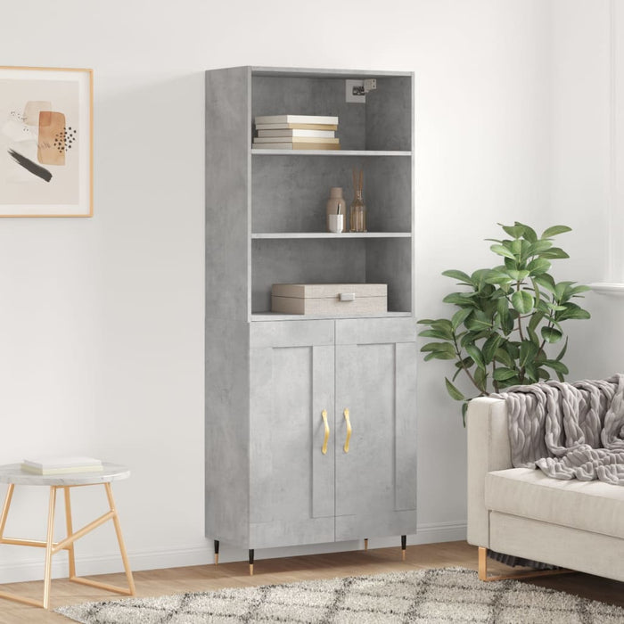 Dulap înalt, gri beton, 69,5x34x180, lemn compozit - WALTI WALTI