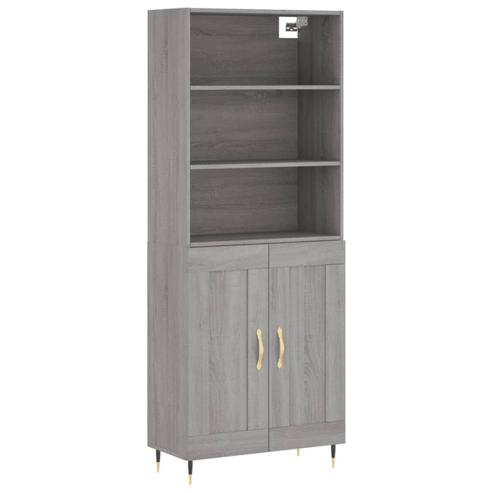 Dulap înalt, gri sonoma, 69,5x34x180 cm, lemn compozit - WALTI WALTI