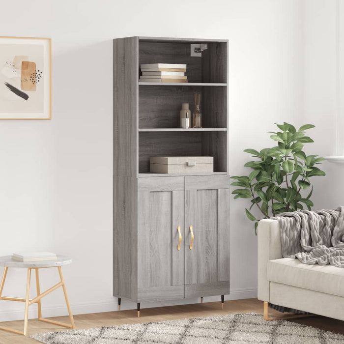 Dulap înalt, gri sonoma, 69,5x34x180 cm, lemn compozit - WALTI WALTI