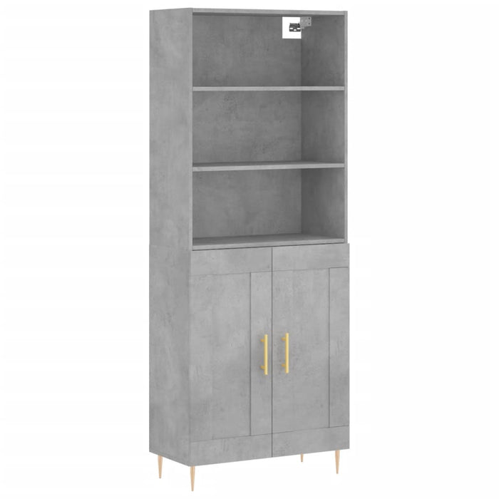 Dulap înalt, gri beton, 69,5x34x180, lemn compozit WALTI