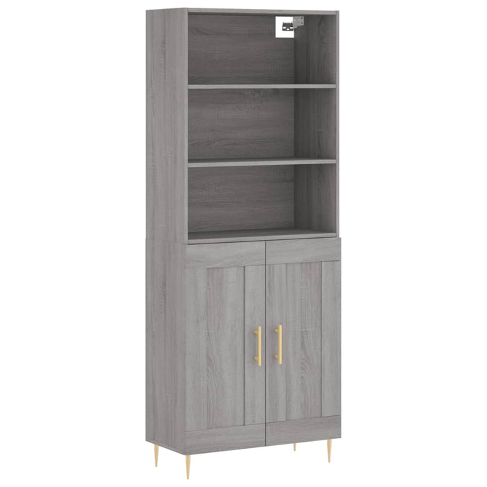 Dulap înalt, gri sonoma, 69,5x34x180 cm, lemn compozit WALTI