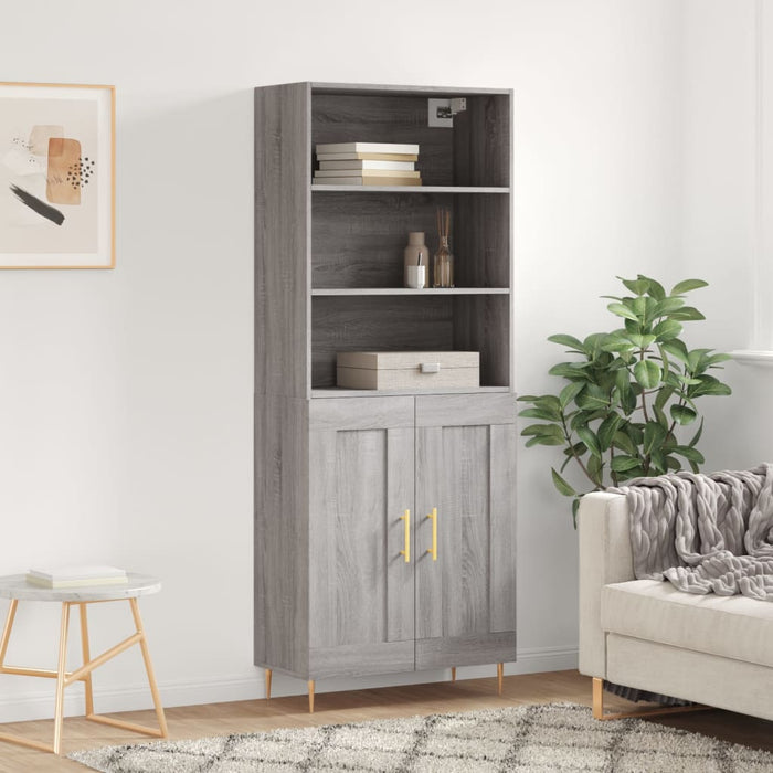Dulap înalt, gri sonoma, 69,5x34x180 cm, lemn compozit WALTI