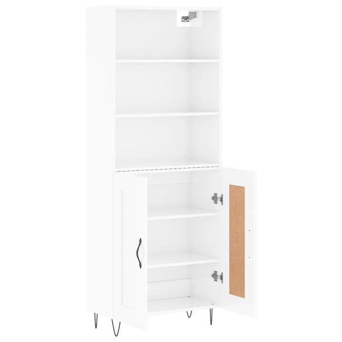 Dulap înalt, alb extralucios, 69,5x34x180 cm, lemn compozit WALTI
