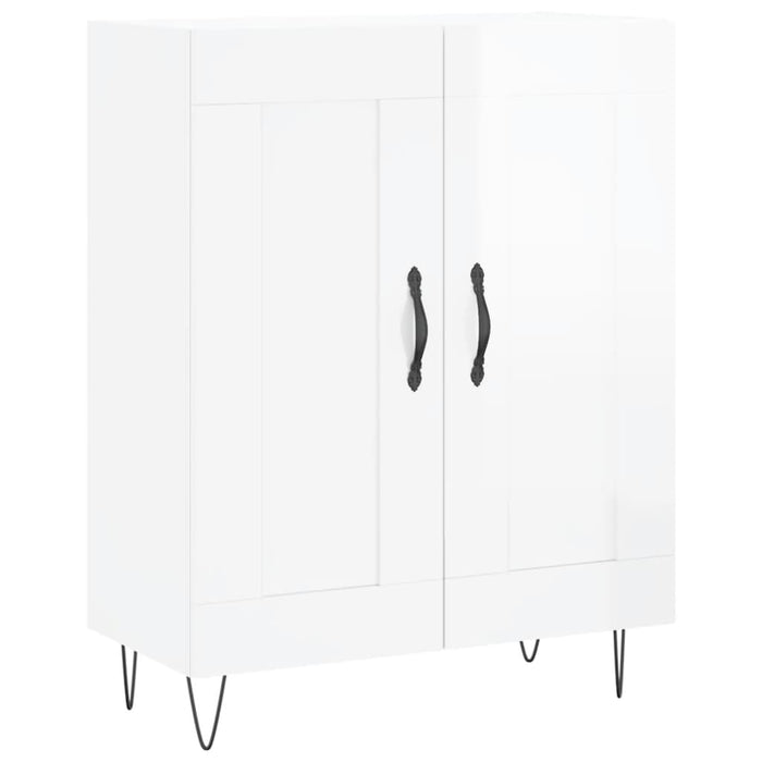 Dulap înalt, alb extralucios, 69,5x34x180 cm, lemn compozit WALTI