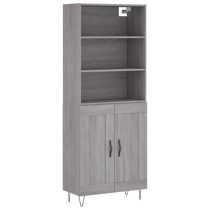 Dulap înalt, gri sonoma, 69,5x34x180 cm, lemn compozit WALTI
