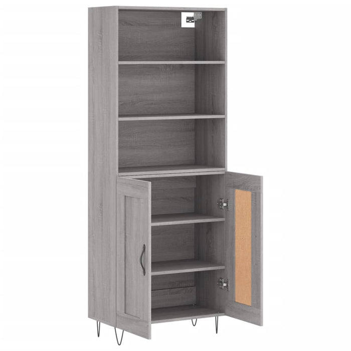 Dulap înalt, gri sonoma, 69,5x34x180 cm, lemn compozit WALTI