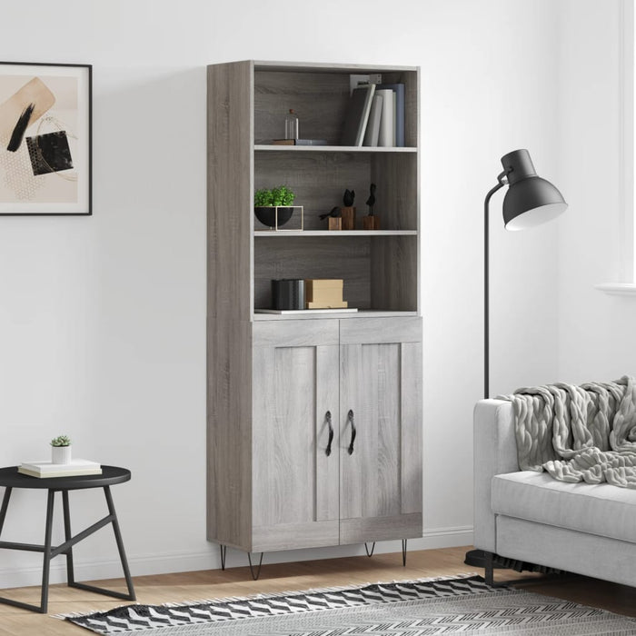 Dulap înalt, gri sonoma, 69,5x34x180 cm, lemn compozit WALTI