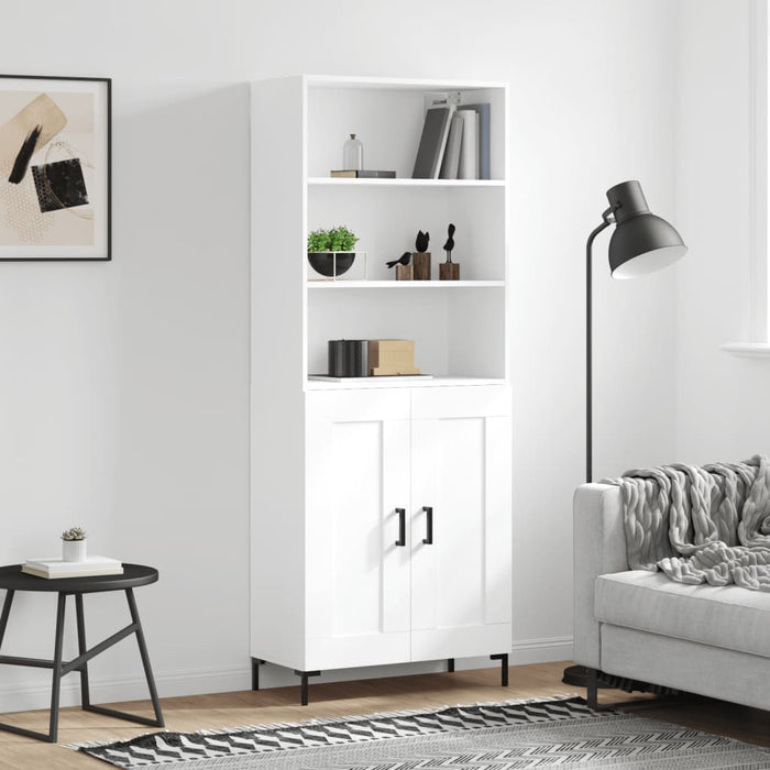 Dulap înalt, alb, 69,5x34x180 cm, lemn compozit WALTI