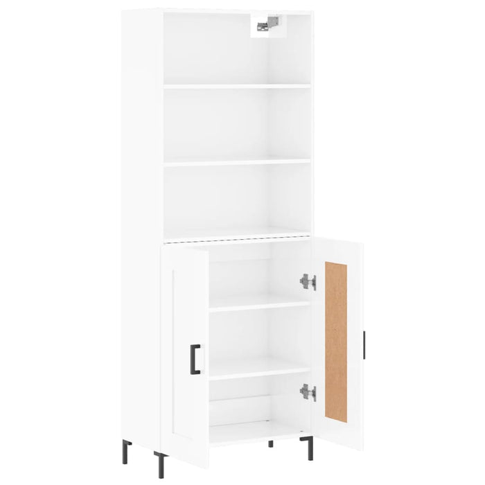 Dulap înalt, alb extralucios, 69,5x34x180 cm, lemn compozit WALTI