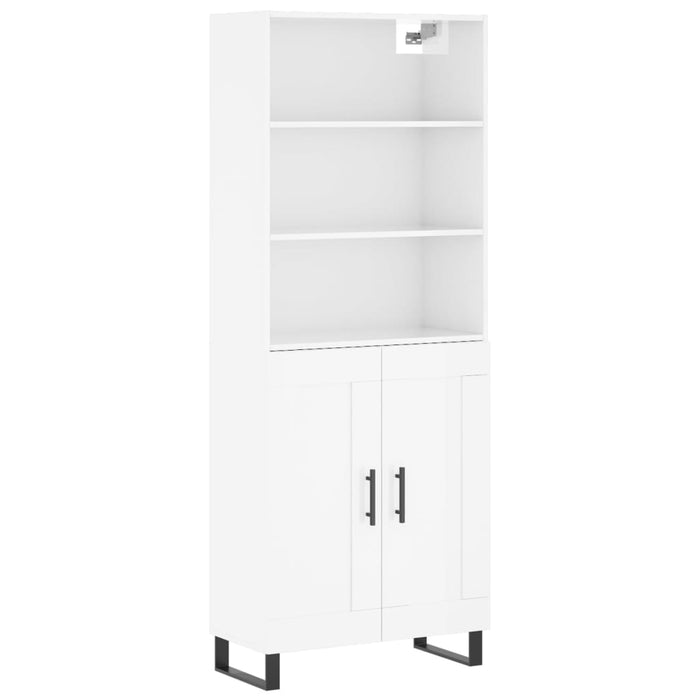 Dulap înalt, alb extralucios, 69,5x34x180 cm, lemn compozit WALTI