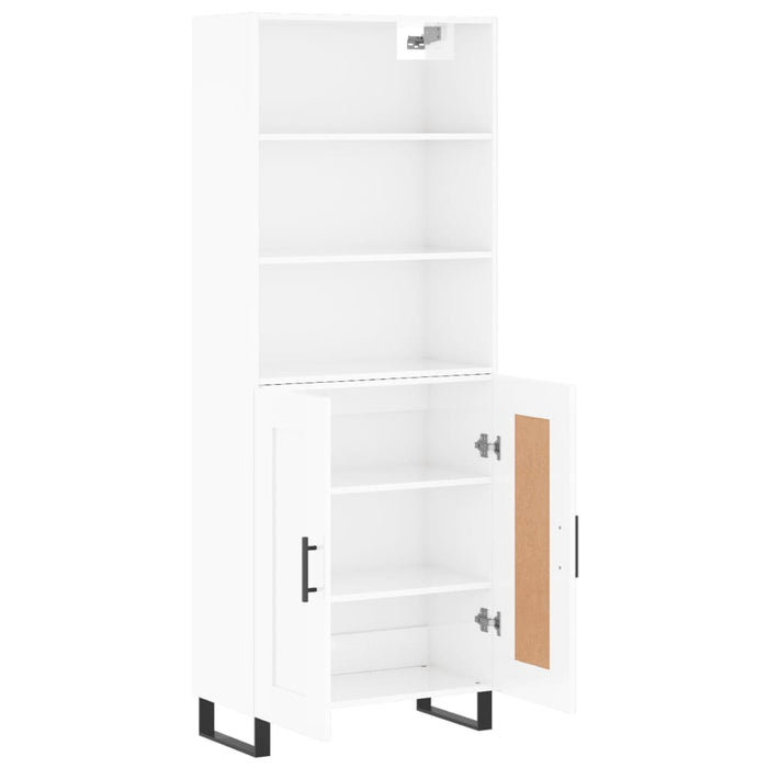 Dulap înalt, alb extralucios, 69,5x34x180 cm, lemn compozit WALTI