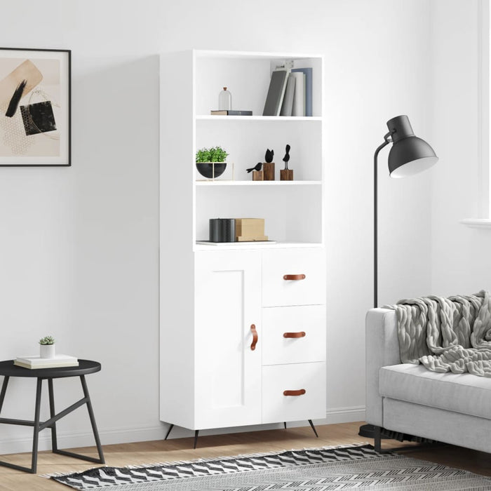 Dulap înalt, alb, 69,5x34x180 cm, lemn compozit - WALTI WALTI