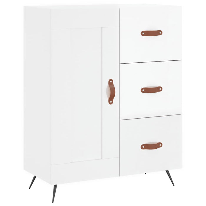 Dulap înalt, alb extralucios, 69,5x34x180 cm, lemn compozit WALTI