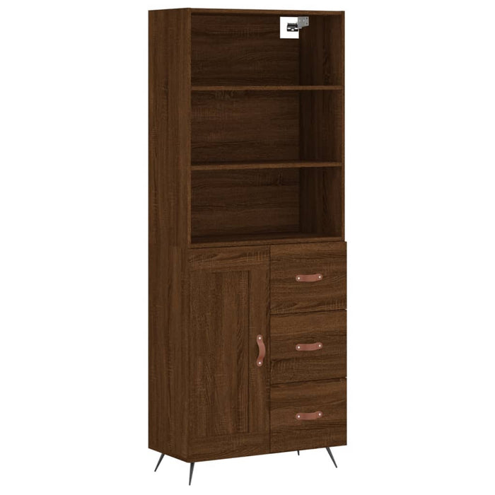 Dulap înalt, stejar maro, 69,5x34x180 cm, lemn compozit WALTI