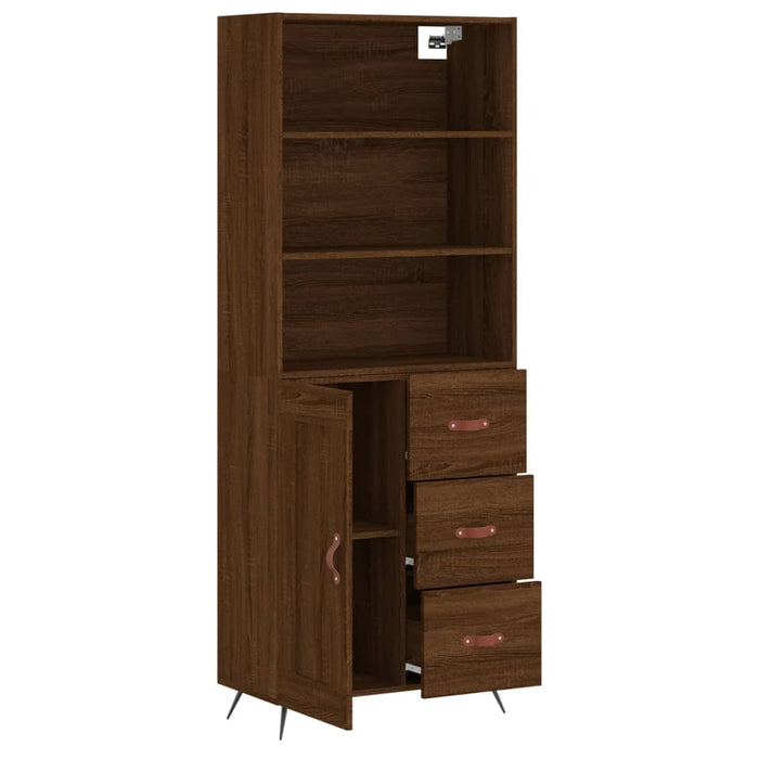 Dulap înalt, stejar maro, 69,5x34x180 cm, lemn compozit WALTI