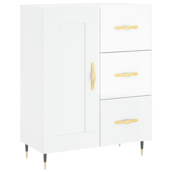 Dulap înalt, alb extralucios, 69,5x34x180 cm, lemn compozit WALTI