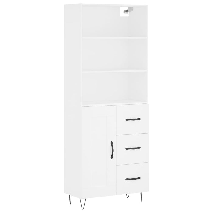 Dulap înalt, alb, 69,5x34x180 cm, lemn compozit WALTI