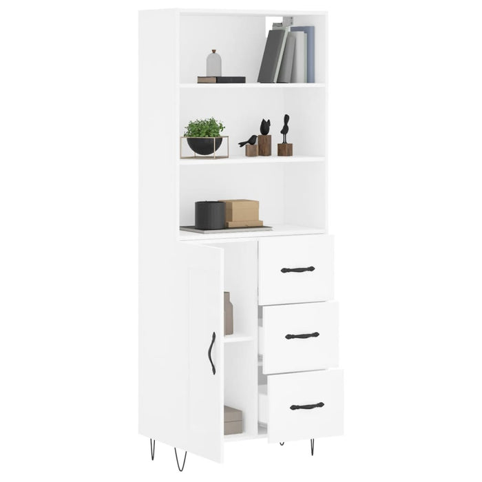 Dulap înalt, alb, 69,5x34x180 cm, lemn compozit WALTI