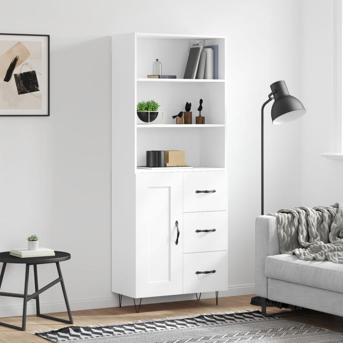 Dulap înalt, alb, 69,5x34x180 cm, lemn compozit WALTI