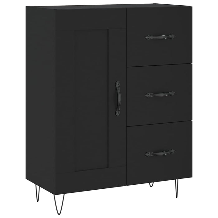 Dulap înalt, negru, 69,5x34x180 cm, lemn compozit WALTI