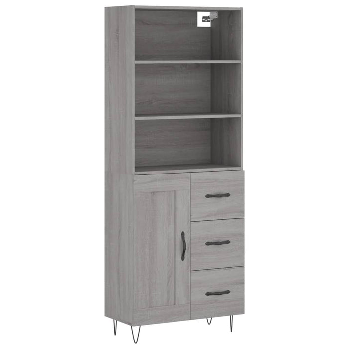 Dulap înalt, gri sonoma, 69,5x34x180 cm, lemn compozit WALTI