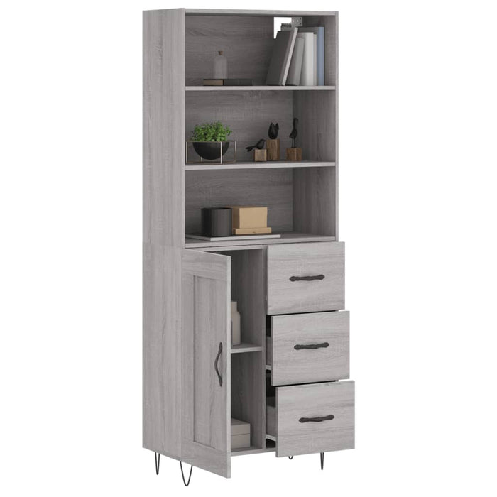 Dulap înalt, gri sonoma, 69,5x34x180 cm, lemn compozit WALTI