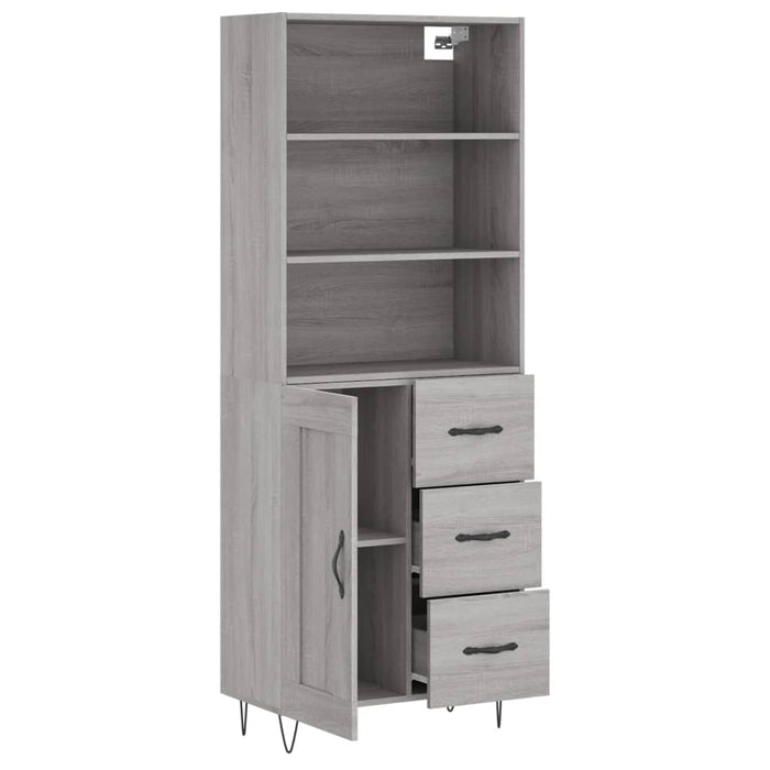 Dulap înalt, gri sonoma, 69,5x34x180 cm, lemn compozit WALTI