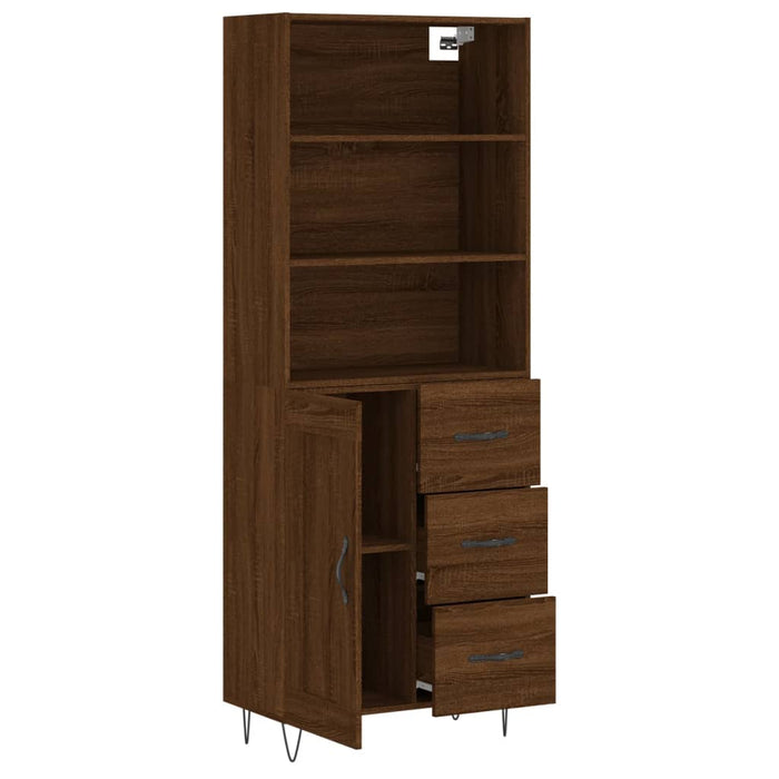 Dulap înalt, stejar maro, 69,5x34x180 cm, lemn compozit WALTI