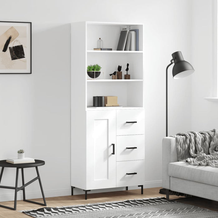 Dulap înalt, alb, 69,5x34x180 cm, lemn compozit WALTI
