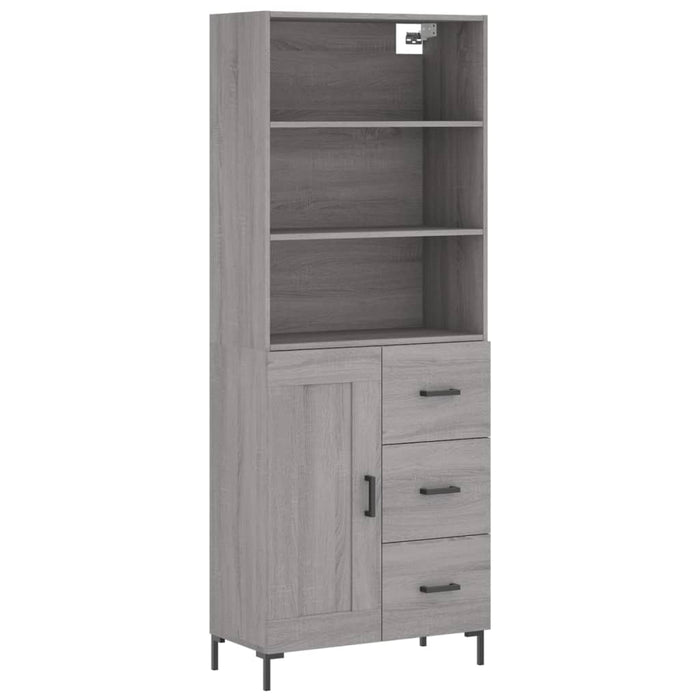Dulap înalt, gri sonoma, 69,5x34x180 cm, lemn compozit WALTI