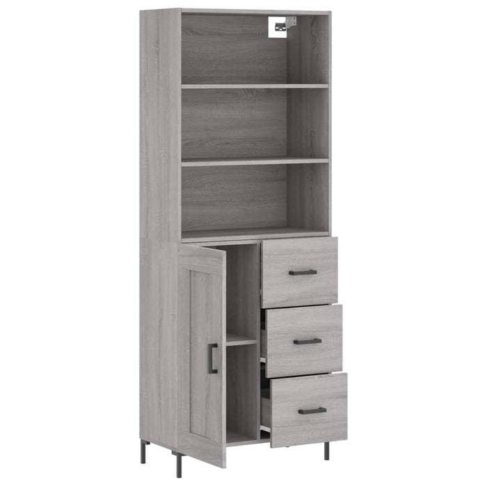 Dulap înalt, gri sonoma, 69,5x34x180 cm, lemn compozit WALTI