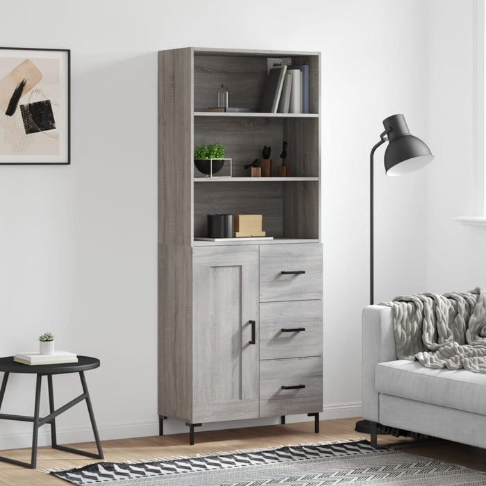 Dulap înalt, gri sonoma, 69,5x34x180 cm, lemn compozit WALTI