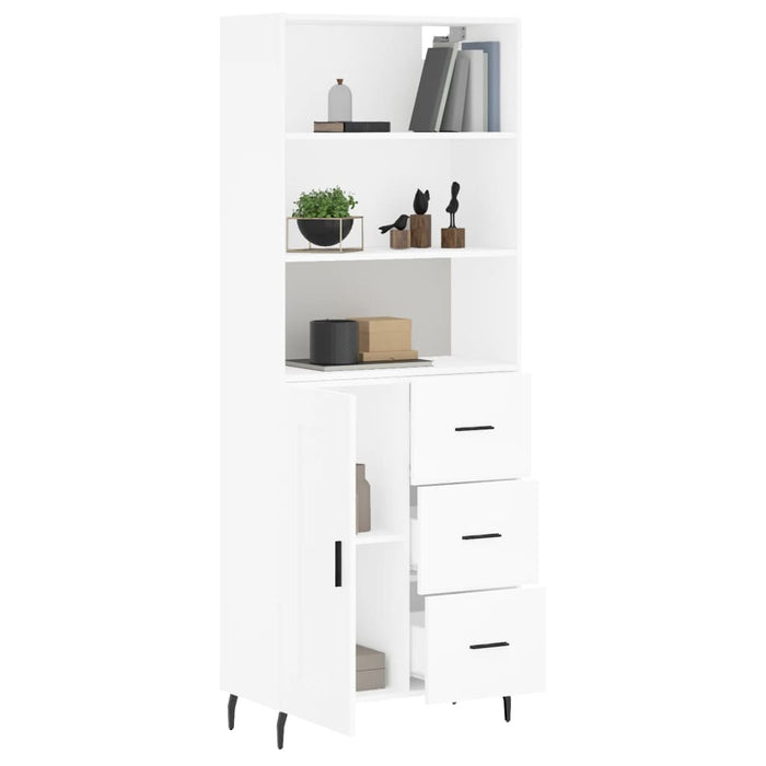 Dulap înalt, alb, 69,5x34x180 cm, lemn compozit WALTI