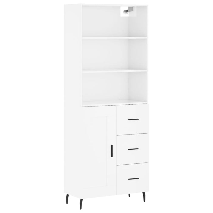 Dulap înalt, alb extralucios, 69,5x34x180 cm, lemn compozit WALTI