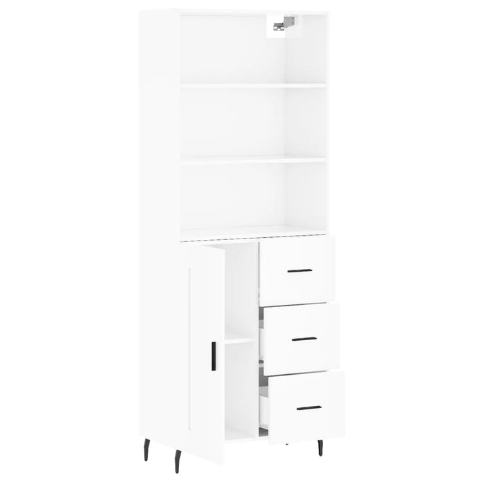 Dulap înalt, alb extralucios, 69,5x34x180 cm, lemn compozit WALTI