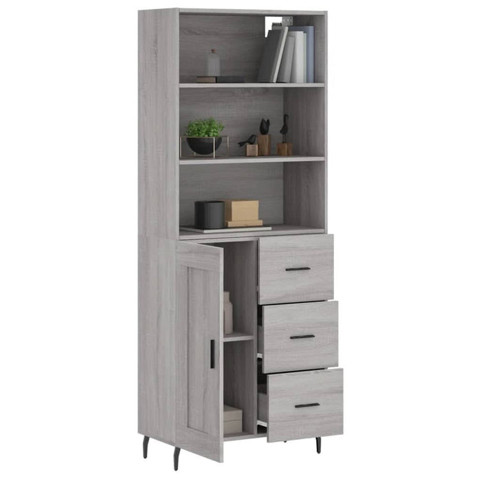 Dulap înalt, gri sonoma, 69,5x34x180 cm, lemn compozit WALTI