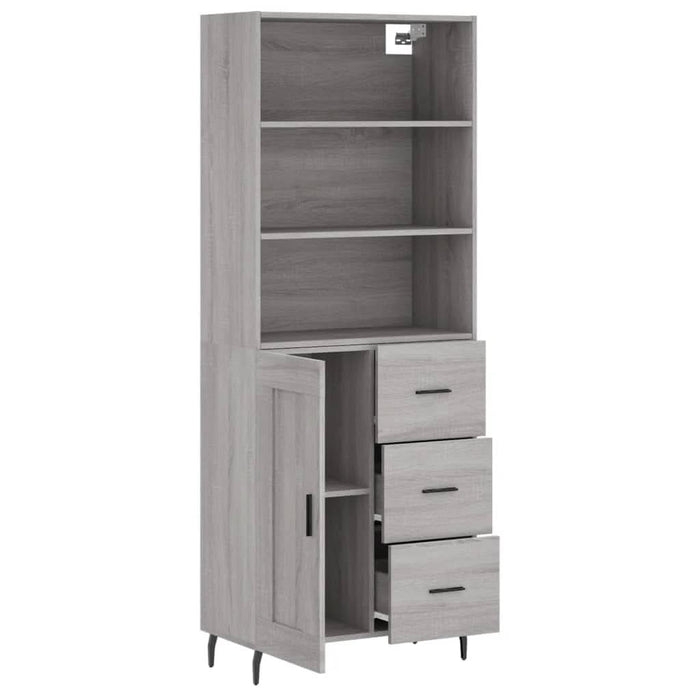 Dulap înalt, gri sonoma, 69,5x34x180 cm, lemn compozit WALTI