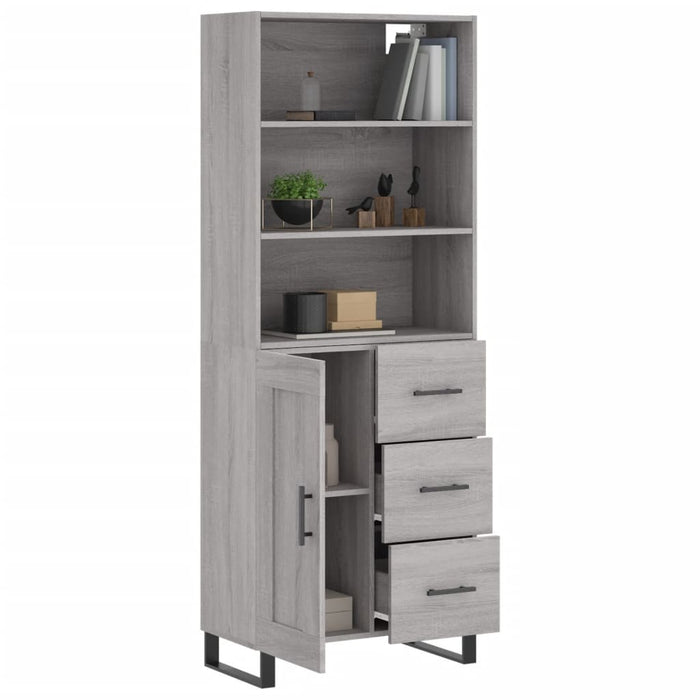 Dulap înalt, gri sonoma, 69,5x34x180 cm, lemn compozit - WALTI WALTI
