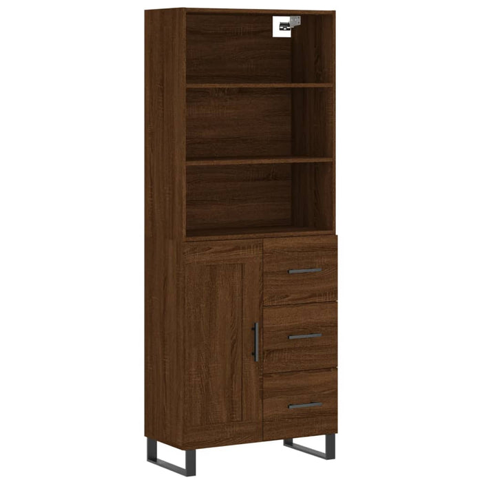 Dulap înalt, stejar maro, 69,5x34x180 cm, lemn compozit WALTI