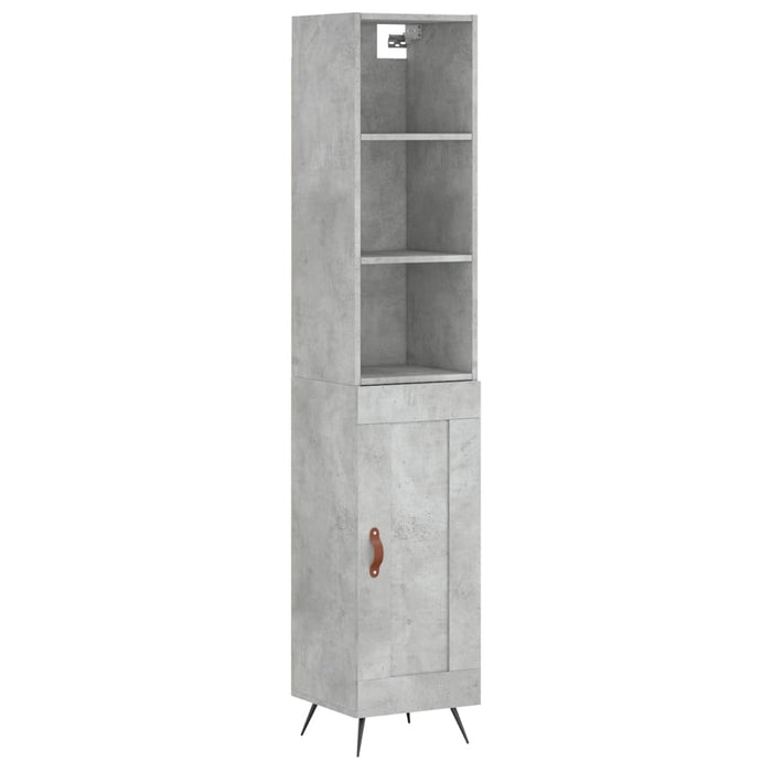Dulap înalt, gri beton, 34,5x34x180 cm, lemn prelucrat WALTI