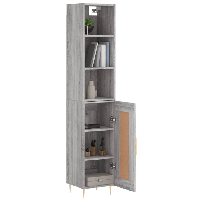 Dulap înalt, gri sonoma, 34,5x34x180 cm, lemn prelucrat WALTI
