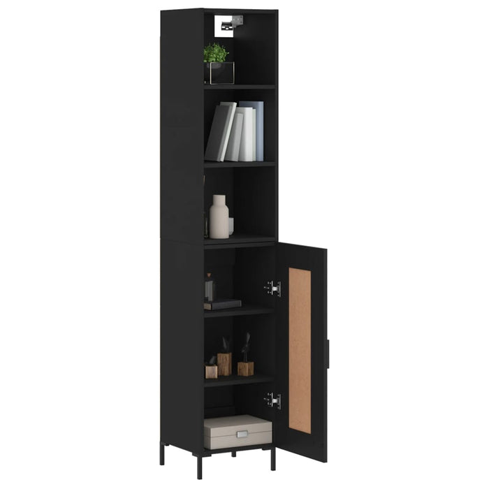 Dulap înalt, negru, 34,5x34x180 cm, lemn prelucrat WALTI