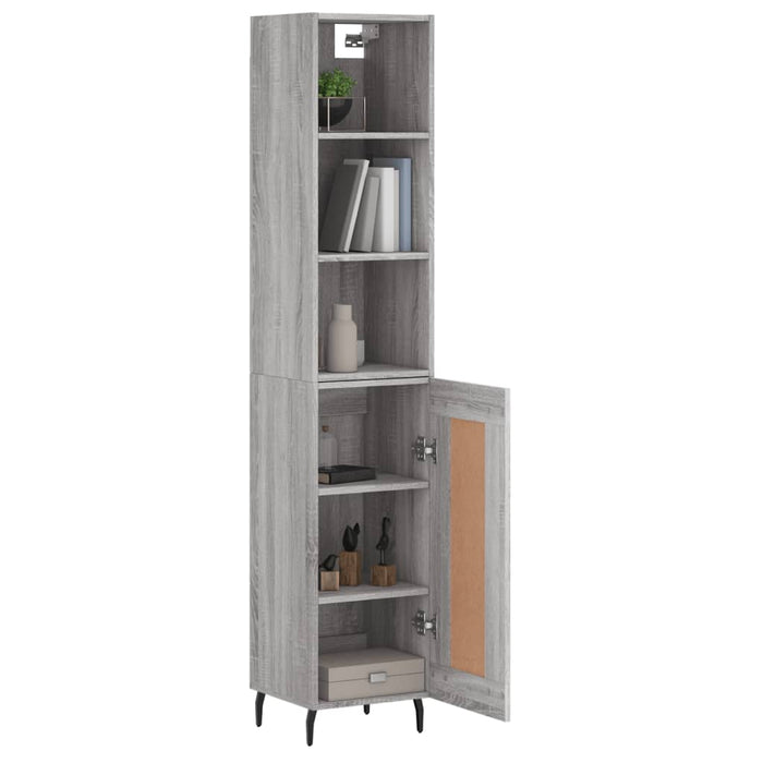 Dulap înalt, gri sonoma, 34,5x34x180 cm, lemn prelucrat WALTI