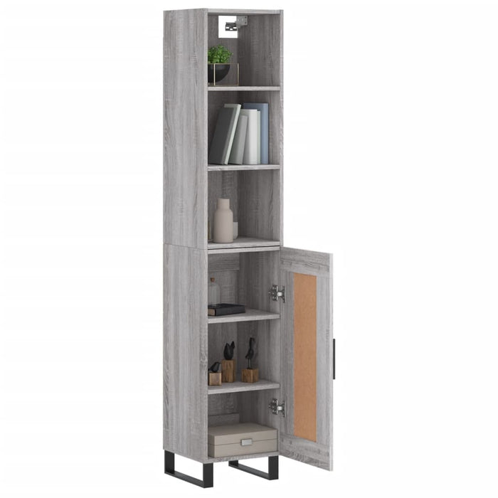 Dulap înalt, gri sonoma, 34,5x34x180 cm, lemn prelucrat WALTI