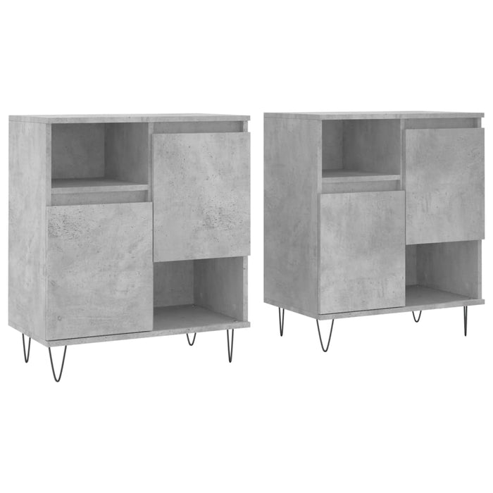 Servante, 2 piese, gri beton, lemn prelucrat - WALTI WALTI