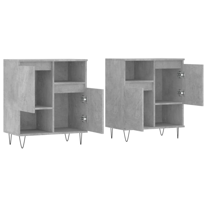 Servante, 2 piese, gri beton, lemn prelucrat - WALTI WALTI