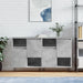 Servante, 2 piese, gri beton, lemn prelucrat - WALTI WALTI