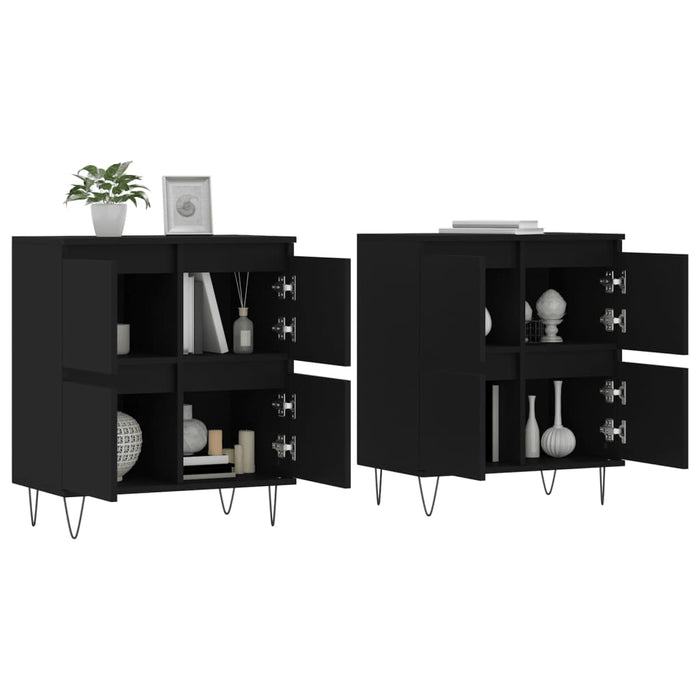 Servante, 2 piese, negru, lemn prelucrat WALTI
