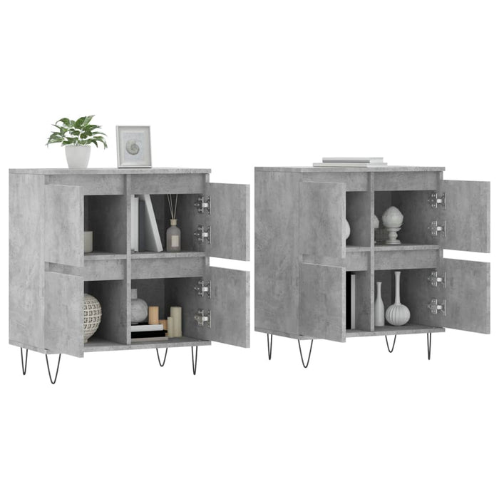 Servante, 2 piese, gri beton, lemn prelucrat - WALTI WALTI